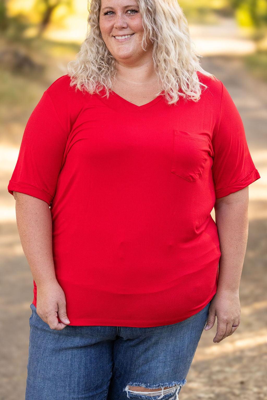 IN STOCK Sophie Pocket Tee - Red | Women&