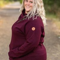 IN STOCK Classic Zoey ZipCowl Sweatshirt - Burgundy FINAL SALE