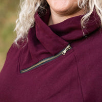 IN STOCK Classic Zoey ZipCowl Sweatshirt - Burgundy FINAL SALE