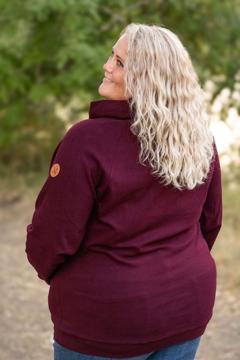 IN STOCK Classic Zoey ZipCowl Sweatshirt - Burgundy FINAL SALE