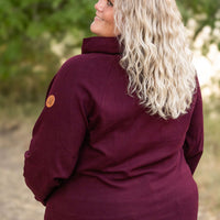 IN STOCK Classic Zoey ZipCowl Sweatshirt - Burgundy FINAL SALE