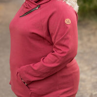 IN STOCK Classic Zoey ZipCowl Sweatshirt - Brick FINAL SALE