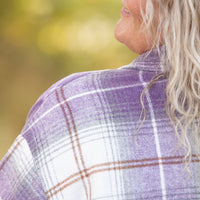 IN STOCK Norah Plaid Shacket - Purple and Gold FINAL SALE