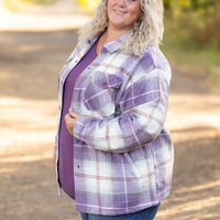 IN STOCK Norah Plaid Shacket - Purple and Gold FINAL SALE