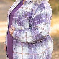 IN STOCK Norah Plaid Shacket - Purple and Gold FINAL SALE