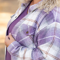 IN STOCK Norah Plaid Shacket - Purple and Gold FINAL SALE