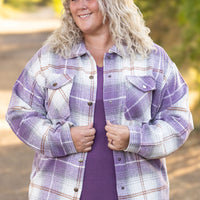 IN STOCK Norah Plaid Shacket - Purple and Gold FINAL SALE