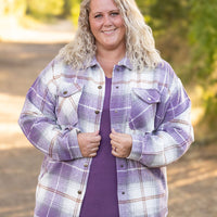 IN STOCK Norah Plaid Shacket - Purple and Gold FINAL SALE