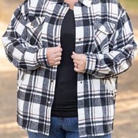 IN STOCK Norah Plaid Shacket - Ivory and Black