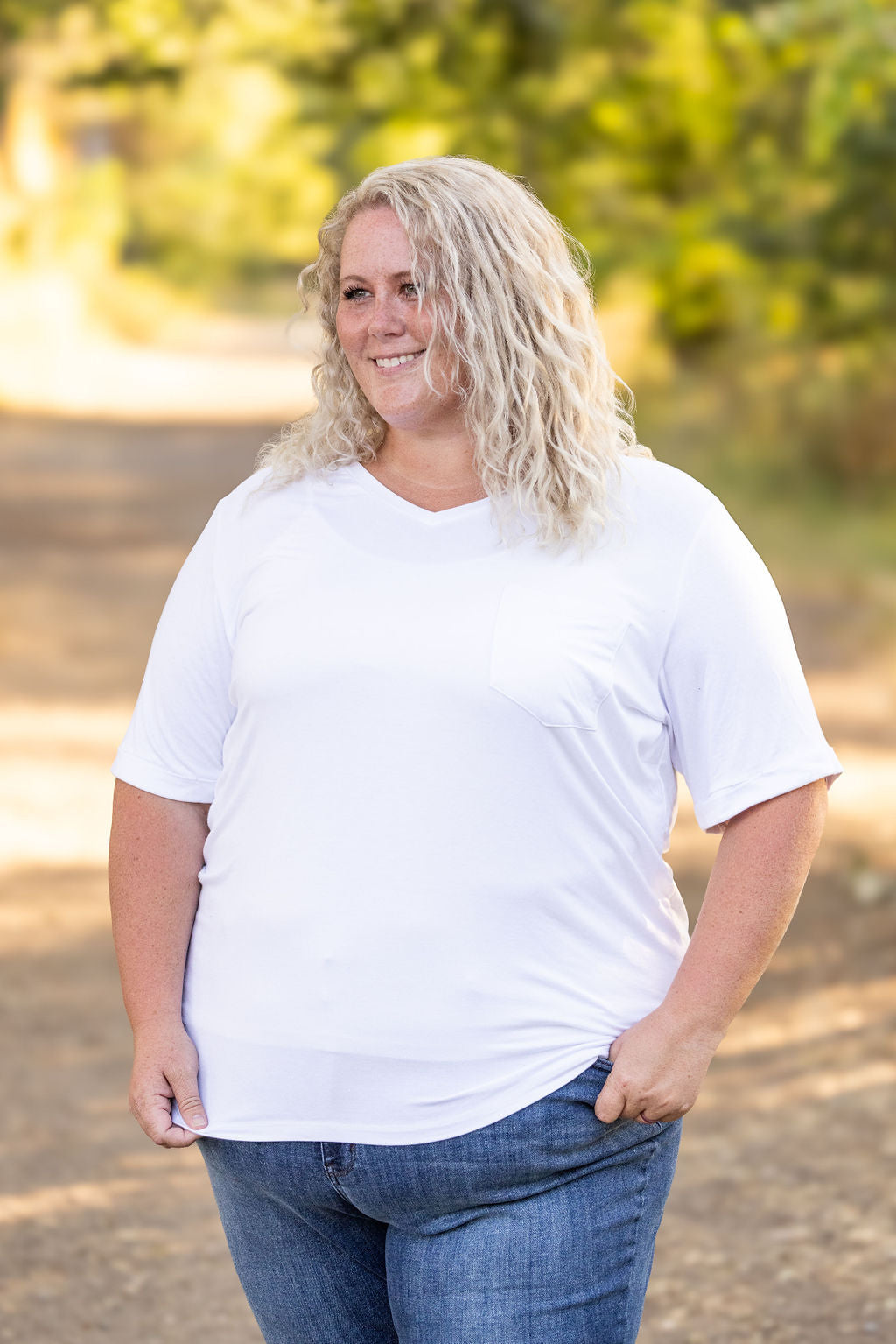 IN STOCK Sophie Pocket Tee - White | Women&