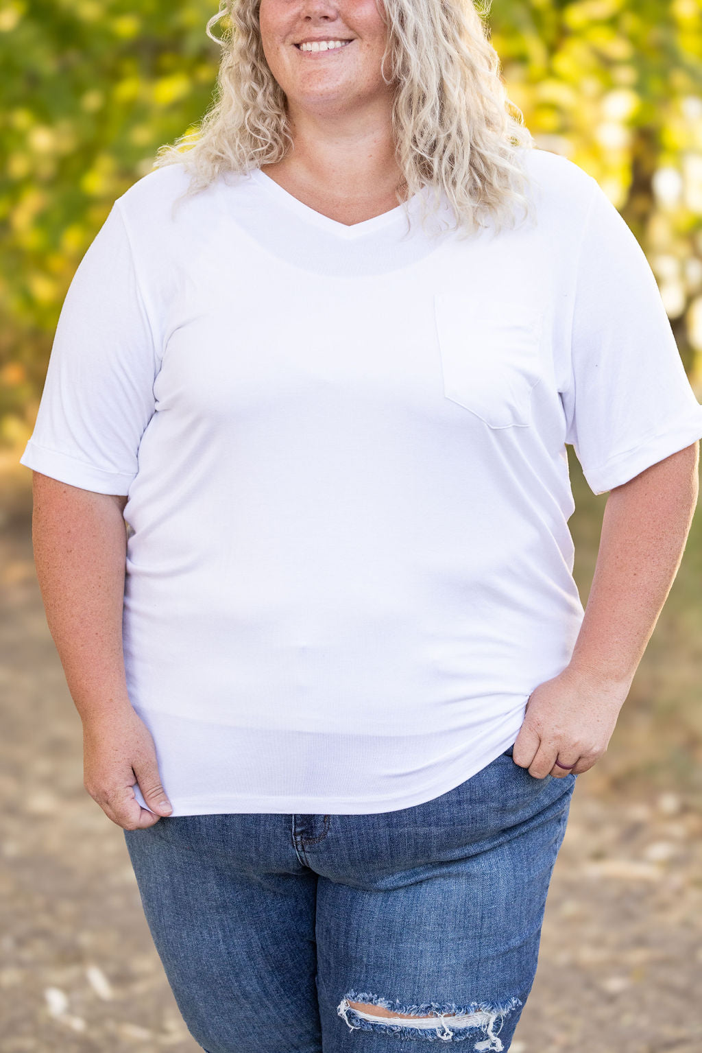 IN STOCK Sophie Pocket Tee - White | Women&