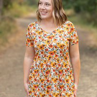 IN STOCK Sarah Ruffle Short Sleeve - Fall Floral FINAL SALE