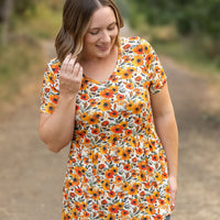 IN STOCK Sarah Ruffle Short Sleeve - Fall Floral FINAL SALE