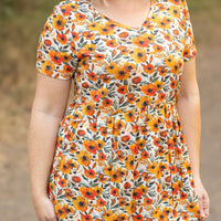 IN STOCK Sarah Ruffle Short Sleeve - Fall Floral FINAL SALE