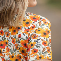 IN STOCK Sarah Ruffle Short Sleeve - Fall Floral FINAL SALE