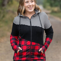 IN STOCK Colorblock Fullzip - Plaid and Stripes