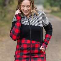 IN STOCK Colorblock Fullzip - Plaid and Stripes