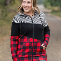 IN STOCK Colorblock Fullzip - Plaid and Stripes