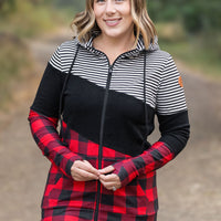 IN STOCK Colorblock Fullzip - Plaid and Stripes