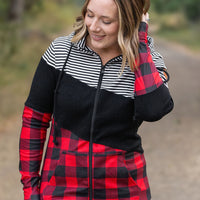 IN STOCK Colorblock Fullzip - Plaid and Stripes