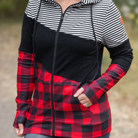 IN STOCK Colorblock Fullzip - Plaid and Stripes