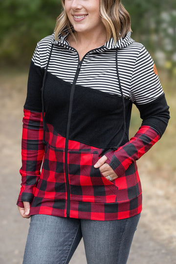 IN STOCK Colorblock Fullzip - Plaid and Stripes