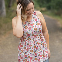 IN STOCK Renee Ruffle Tank - Fall Boho Floral FINAL SALE