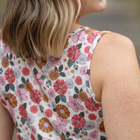 IN STOCK Renee Ruffle Tank - Fall Boho Floral FINAL SALE