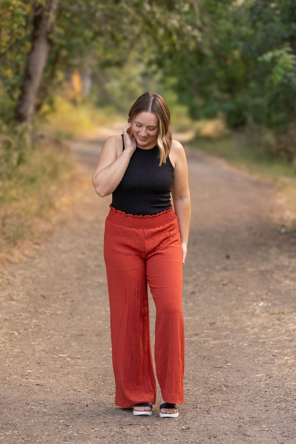 IN STOCK Presley Palazzo Pants - Brick | Women&