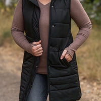 IN STOCK Harlow Long Vest - Black