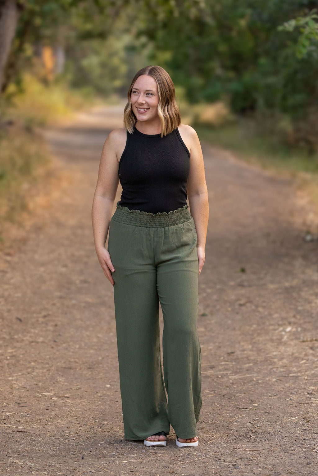 IN STOCK Presley Palazzo Pants - Olive | Women&