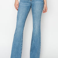 RISEN Mid Rise Flare Jeans with Pockets