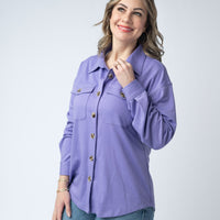 IN STOCK Brenna Button Down Top - Purple