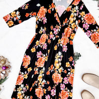 IN STOCK Taylor Dress - Black Floral Mix FINAL SALE