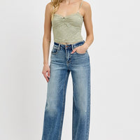 RISEN Full Size Distressed Wide Leg Jeans Plus Size