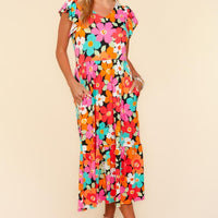 Haptics Floral Midi Dress with Side Pockets