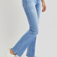 RISEN Full Size Distressed High-Rise Ankle Straight Jeans