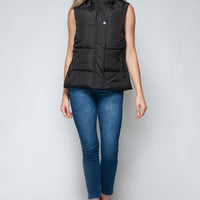 Snobbish Snap and Zip Closure Hooded Vest