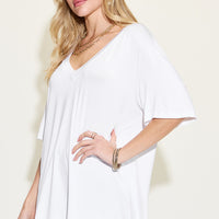 Basic Bae Full Size Bamboo V-Neck Drop Shoulder T-Shirt