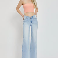 RISEN Full Size Wide Leg V Dipped Front Waist Jeans