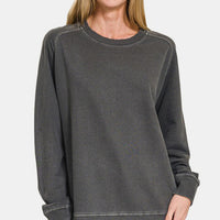 Zenana Full Size Pigment Dyed French Terry Sweatshirt