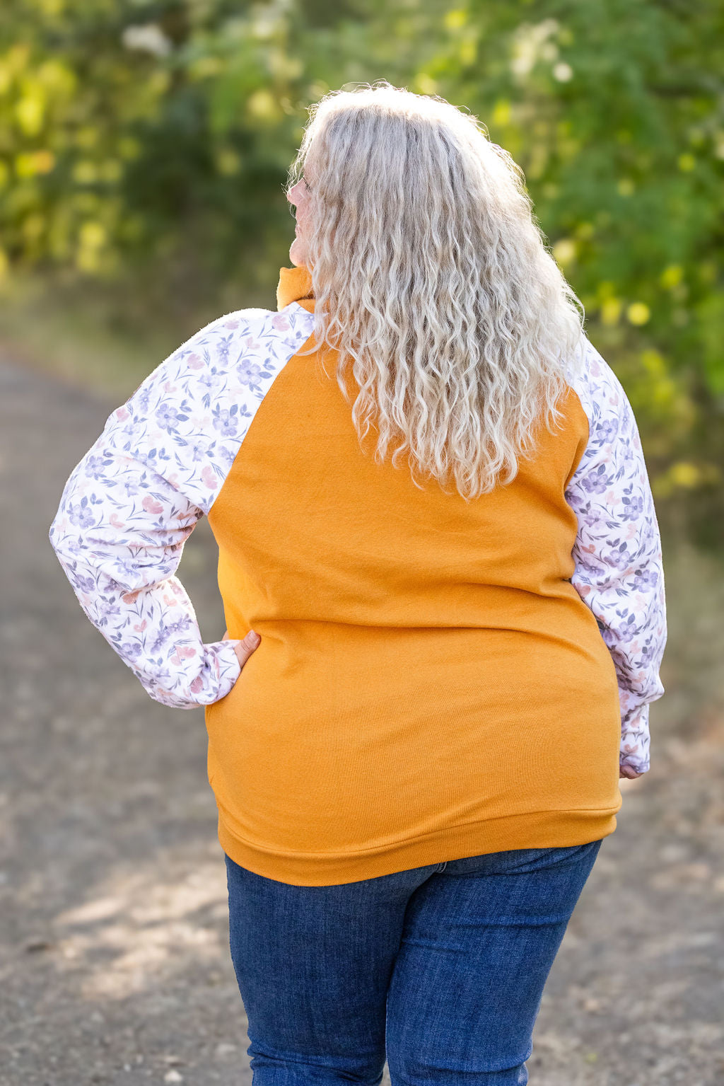 IN STOCK Zoey ZipCowl - Mustard and Harvest Floral FINAL SALE