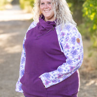 IN STOCK Zoey ZipCowl - Plum and Purple Floral FINAL SALE