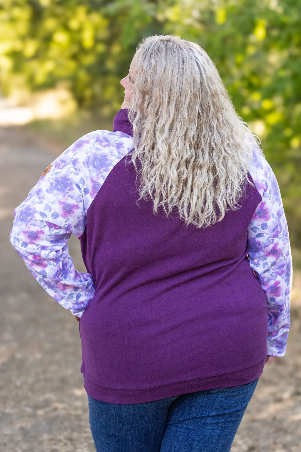 IN STOCK Zoey ZipCowl - Plum and Purple Floral FINAL SALE