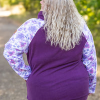 IN STOCK Zoey ZipCowl - Plum and Purple Floral FINAL SALE