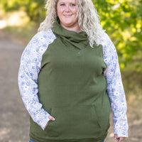 IN STOCK Zoey ZipCowl - Olive and Boho Floral