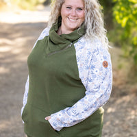 IN STOCK Zoey ZipCowl - Olive and Boho Floral