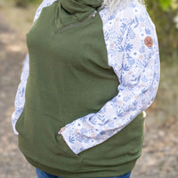 IN STOCK Zoey ZipCowl - Olive and Boho Floral