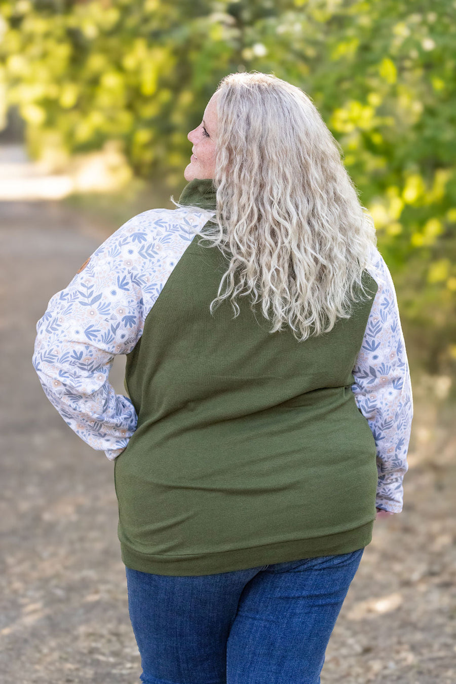 IN STOCK Zoey ZipCowl - Olive and Boho Floral