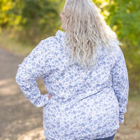 IN STOCK HalfZip Hoodie - Blue Floral